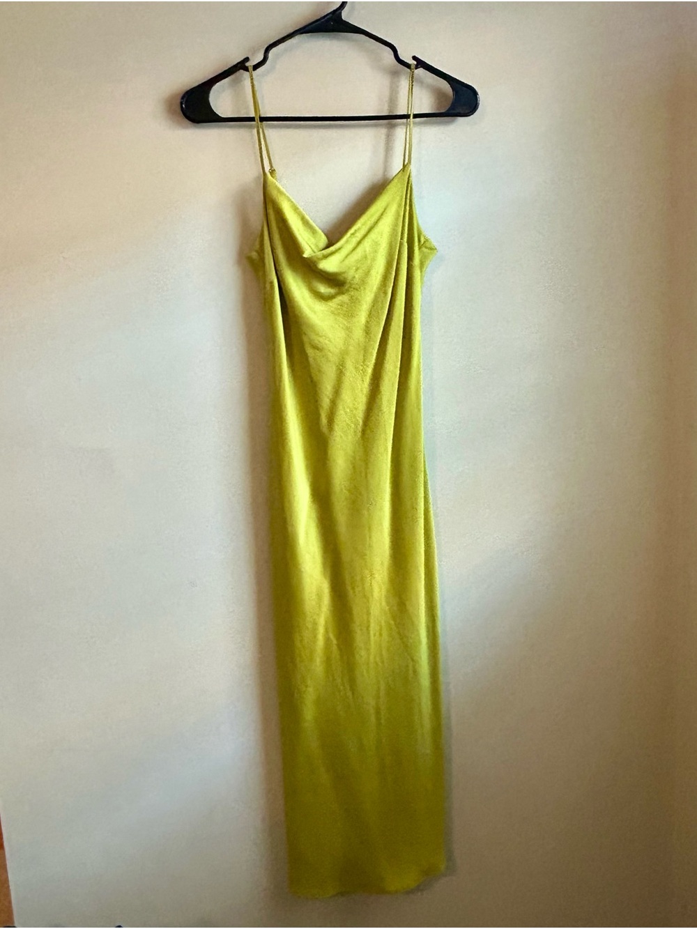 Express Lime Green Cowl Neck Slip Maxi Dress